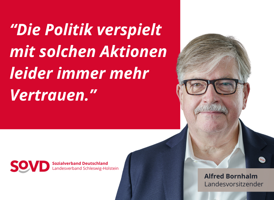 Alfred Bornhalm vom SoVD Schleswig-Holstein fordert: Keine ungerechten Pflegebeiträge für Rentner Alfred Bornhalm vom SoVD Schleswig-Holstein fordert: Keine ungerechten Pflegebeiträge für Rentner